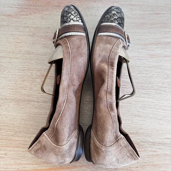 AGL Attilio Giusti Leombruni Monika‎ Ballet Flats Size 38 Brown Suede Cap Toe - Picture 6 of 11